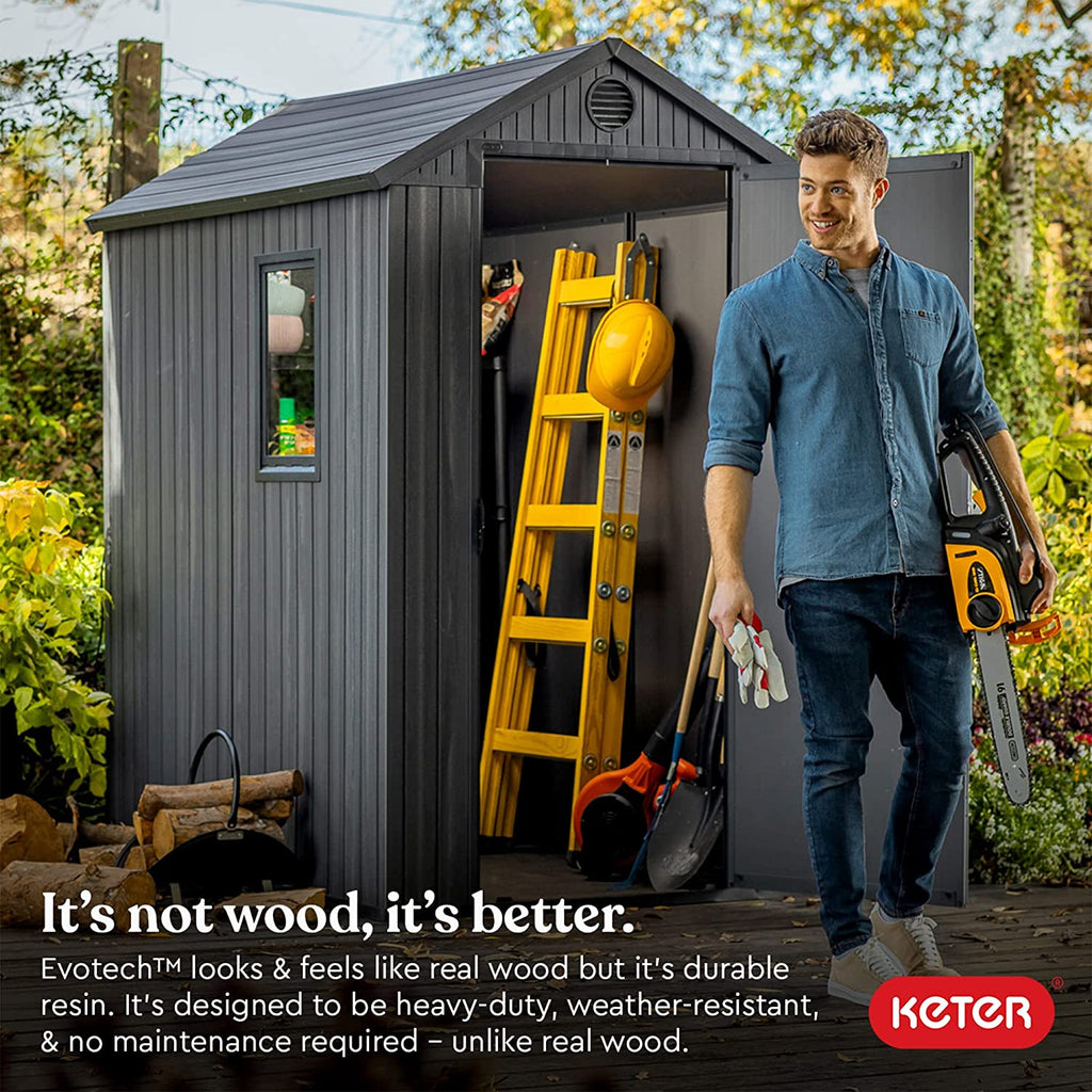 Keter Darwin 6 x 4ft Shed - Grey