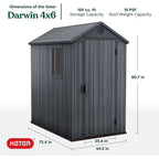 Keter Darwin 6 x 4ft Shed - Grey