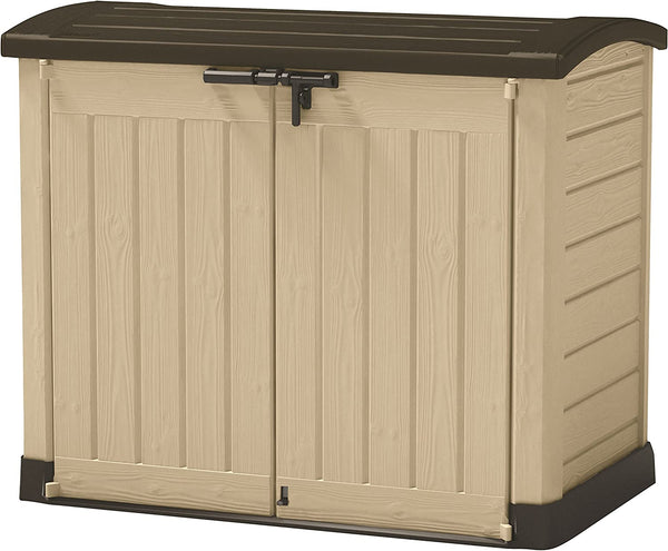 Keter Store-It-Out Arc 1200L Outdoor Storage Box – Brown, Weather-Resistant Wheelie Bin Shed