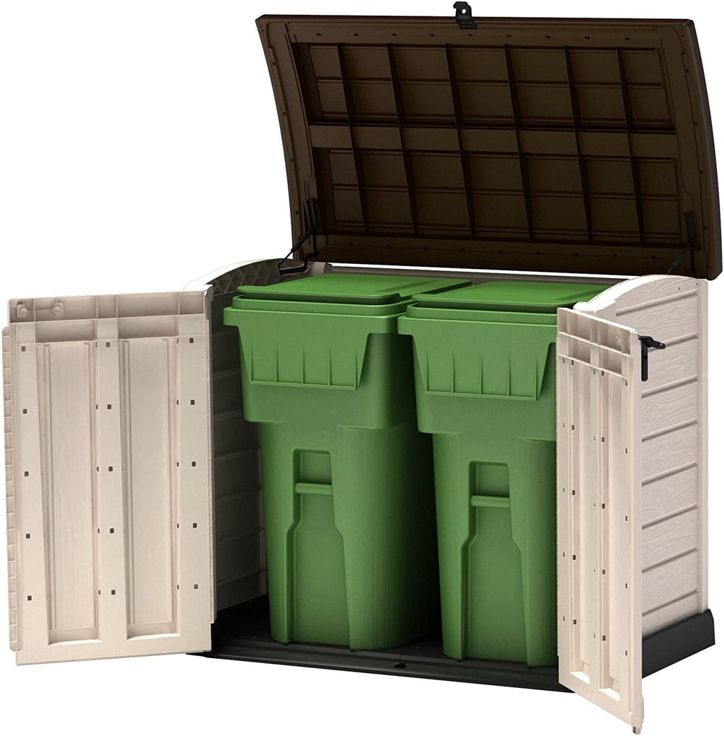 Keter Store-It-Out Arc 1200L Outdoor Storage Box – Brown, Weather-Resistant Wheelie Bin Shed
