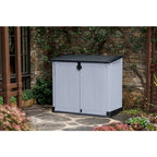 Keter Store-It-Out Midi 880L Outdoor Garden Storage Box – Grey & Black, Lockable Resin Shed
